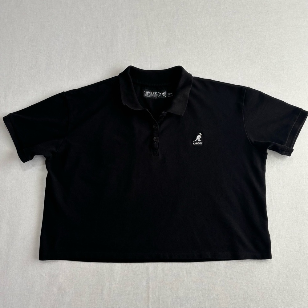 Kangol Cropped Polo Short Sleeve Top, EUC - Picture 1 of 7